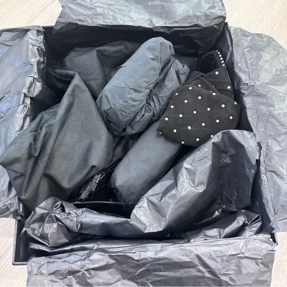 NWT Saint Laurent Freja suede bow crystal open toe heels black 9.5 EUR 39.5 - Picture 12 of 13